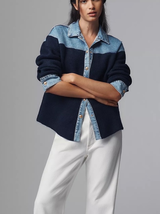 Pilcro Jackets & Blazers - NWT Pilcro Media Sweater Denim Jacket